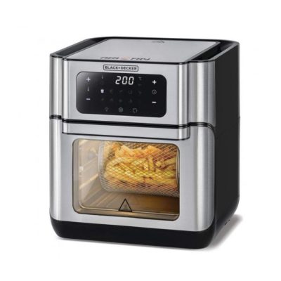 Black+Decker Digital Air Fryer Oven, 12L, Silver – Aof100-B5