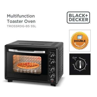 Black+Decker 55L Double Glass Multifunction Toaster Oven – Tro55Rdg-B5