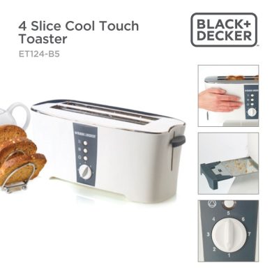 Black + Decker 4 Slice Toaster – 1350W – Ogb-Et124-B5