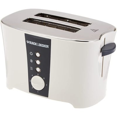 Black+Decker 2 Slice Cool Touch Toaster, White – Et122-B5