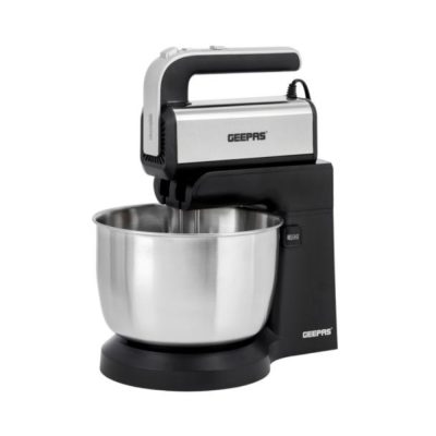 Geepas 220 Watts Stand Mixer – Black and Silver – GSM43043