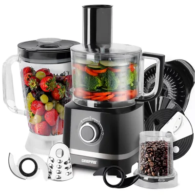 Geepas 800W 10-IN-1 Food Processor- GSB5487 | 2 Speed Control with Pulse | Black