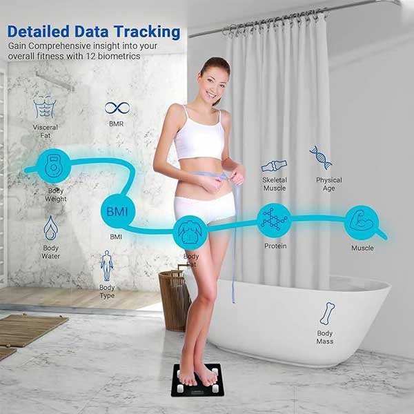 Smart Digital Bluetooth Scale | Bluetooth Body Weight Scale, Digital Body Composition Scale, Smart Bathroom Scale, App Connected Weighing Scale 4 Smart Digital Bluetooth Scale