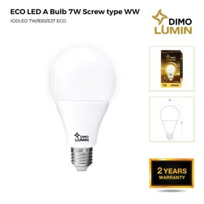 ECO Dimo LED 7W Warm White Screw Type – Brilliant Energy-Saving LED Light
