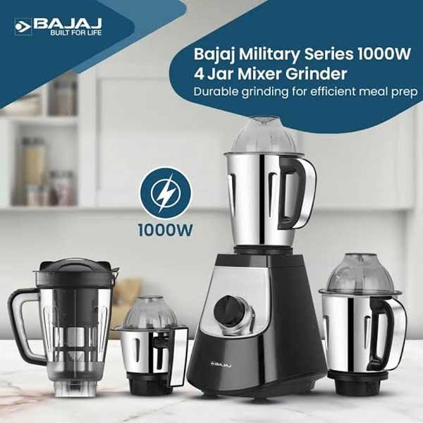 Bajaj Military Series Evoque 1000W Mixer Grinder | Powerful and Ultimate 4 Jar Kitchen Performance 2 Bajaj Military Series