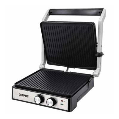 Geepas 2000W Stainless Steel Grill Maker – GGM36539 | Ultimate Versatility for Delightful Meals