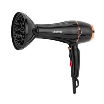 Geepas 2200W Hair Dryer (Includes 2 nozzles and 1 diffuser for styling flexibility) – GHD86069