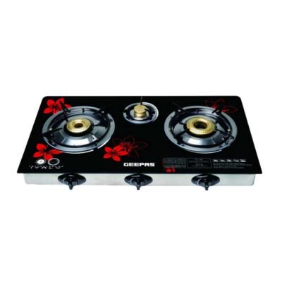 Geepas 3 Burner Gas Cooker Glass Top – GK6759 – Powerful Elegant Kitchen Upgrade