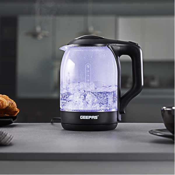 Geepas 1.8L Glass Electric Kettle - GK9901N - Powerful Elegant Boiling Performance 3 Geepas 1.8L Glass Electric Kettle
