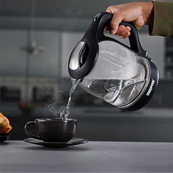 Geepas 1.8L Glass Electric Kettle - GK9901N - Powerful Elegant Boiling Performance 5 Geepas 1.8L Glass Electric Kettle