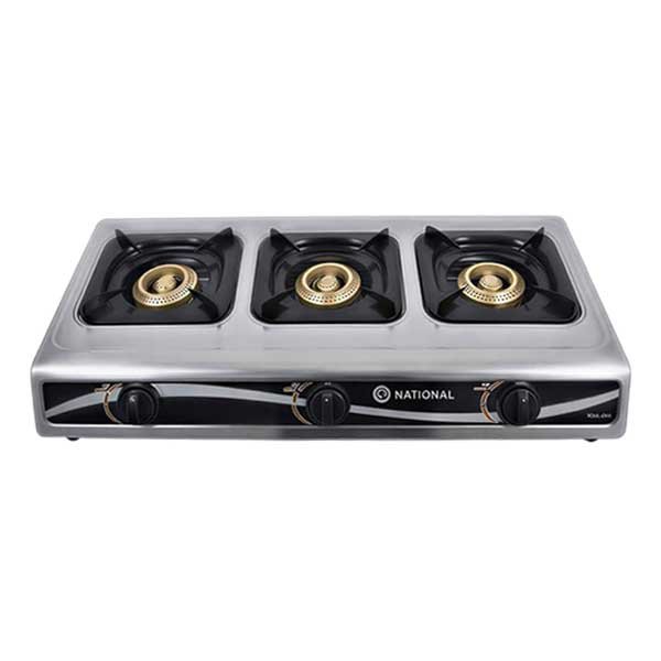 National 3 Burner Stainless Steel Gas Cooker - KNS003 | For Fast and Efficient Cooking 2 National 3 Burner