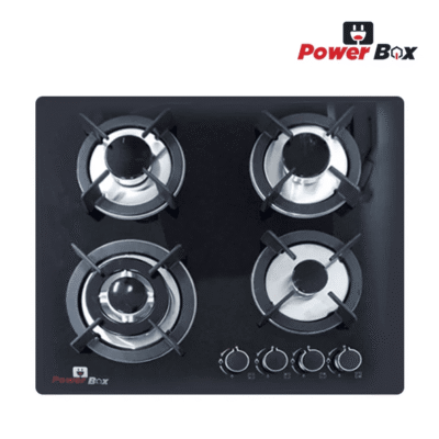 POWERBOX 4 Burner Glass top Gas Stove – Powerful Efficient Cooking Performance