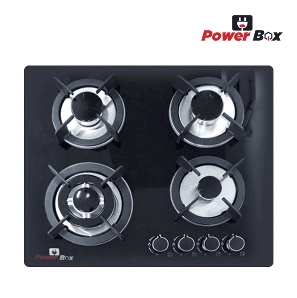 POWERBOX 4 Burner Glass top Gas Stove - Powerful Efficient Cooking Performance 2 Powerbox 4 Burner Glass top