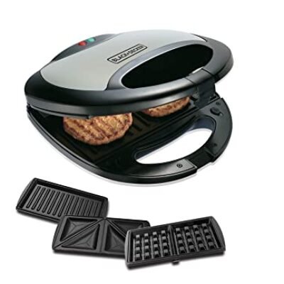 BLACK+DECKER 3 In 1 Sandwich / Grill / Waffle Maker – TS2090-B5 | Delicious Multi Purpose Cooking